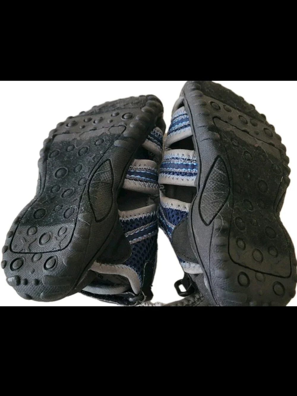 Old Navy Boys Water Shoes, Sz 8 Slip on/bungee Outdoor Shoes- New, Navy/Gray